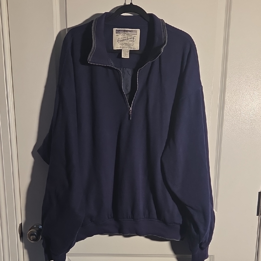 Men's Classic Navy Zip-Up Sweater